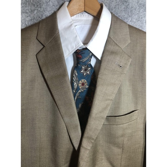 Joseph Abboud Other - Joseph Abboud Suit Jacket Mens 44L Beige Wool Loro Piana Super 120s 2 Button USA